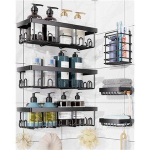 Shower Caddy 6 Pack, Adhesive Bathroom Shower Organizer for Bathroom Storage